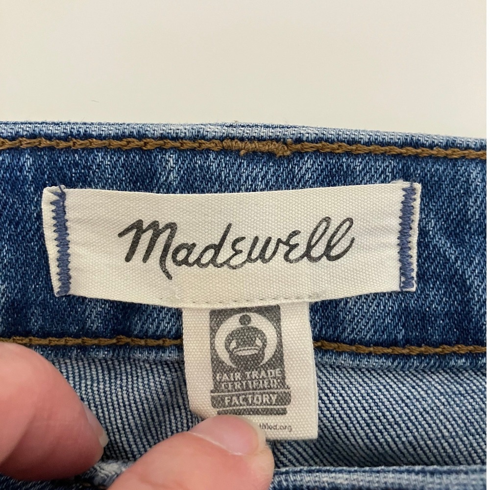 Madewell Curvy Slim Wide Leg Denim Jean Women's Blue Size 30 Tall Boho Casual - Picture 4 of 6